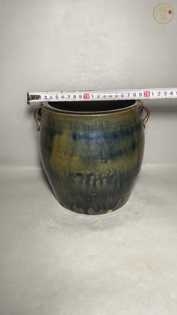 古玩陶瓷黑釉兔毫四系罐真品鑒賞圖