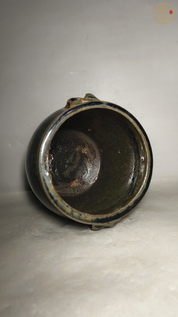 古玩陶瓷黑釉兔毫四系罐真品鑒賞圖