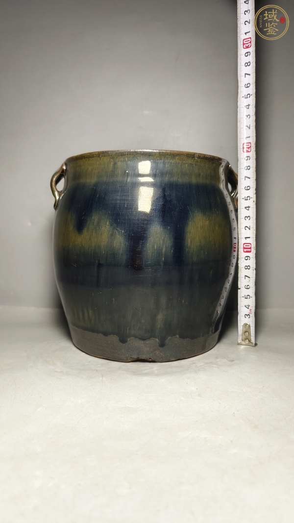 古玩陶瓷黑釉兔毫四系罐真品鑒賞圖