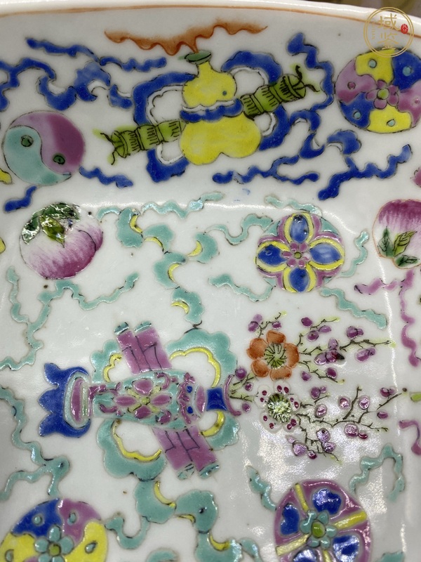 古玩陶瓷粉彩八寶博古圖貢碗真品鑒賞圖