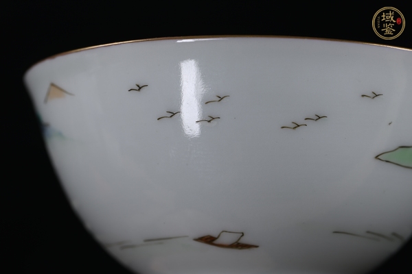 古玩陶瓷山水紋碗真品鑒賞圖