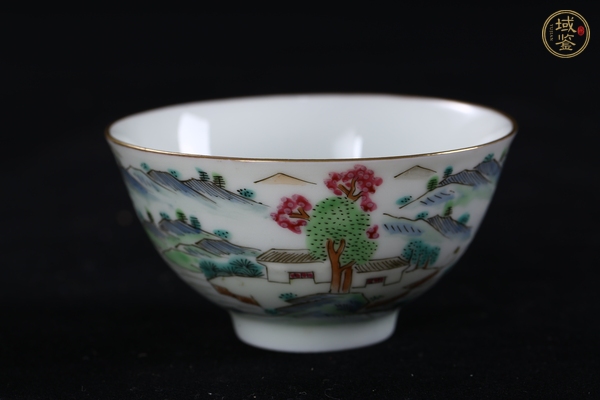 古玩陶瓷山水紋碗真品鑒賞圖