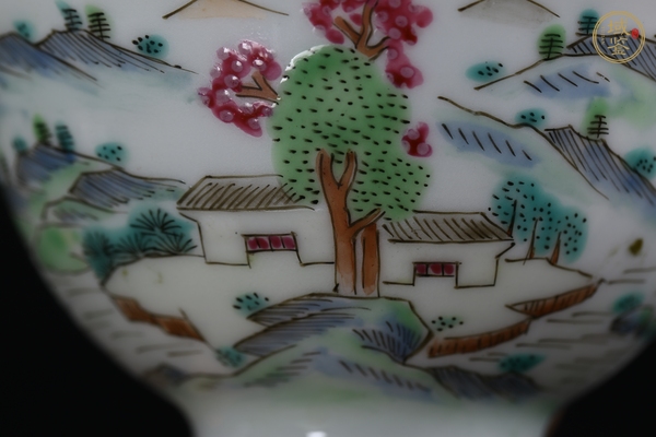 古玩陶瓷山水紋碗真品鑒賞圖