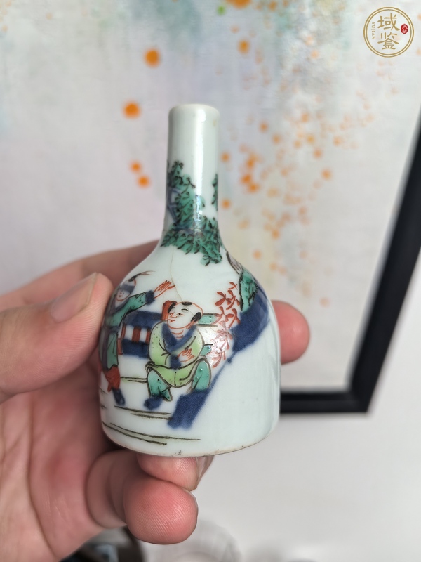 古玩陶瓷青花五彩嬰戲圖搖鈴尊真品鑒賞圖