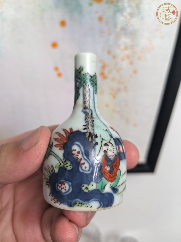 古玩陶瓷青花五彩嬰戲圖搖鈴尊真品鑒賞圖