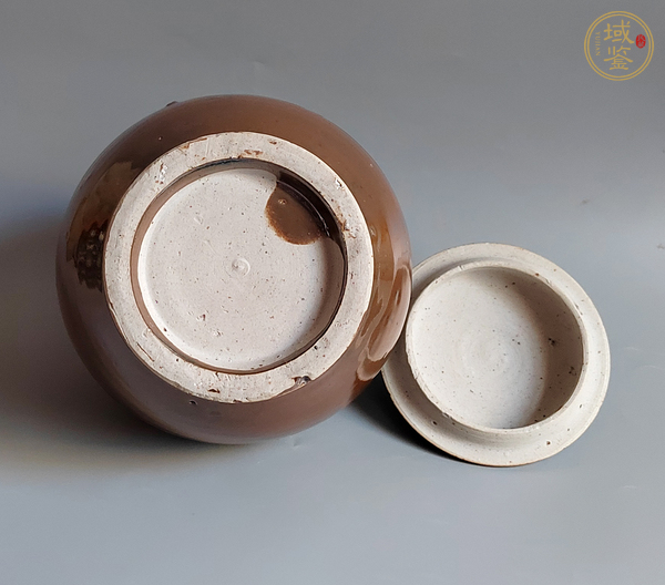 古玩陶瓷紫金釉蓋罐真品鑒賞圖