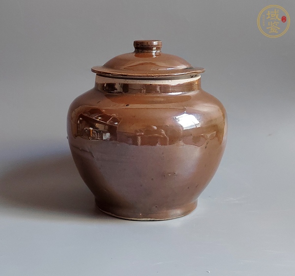 古玩陶瓷紫金釉蓋罐真品鑒賞圖