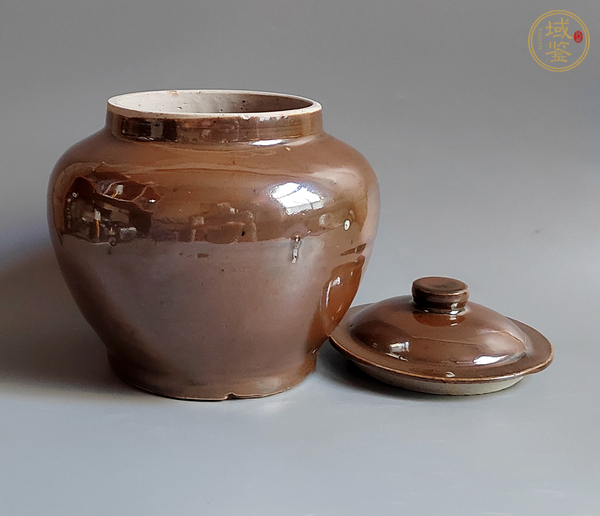 古玩陶瓷紫金釉蓋罐真品鑒賞圖