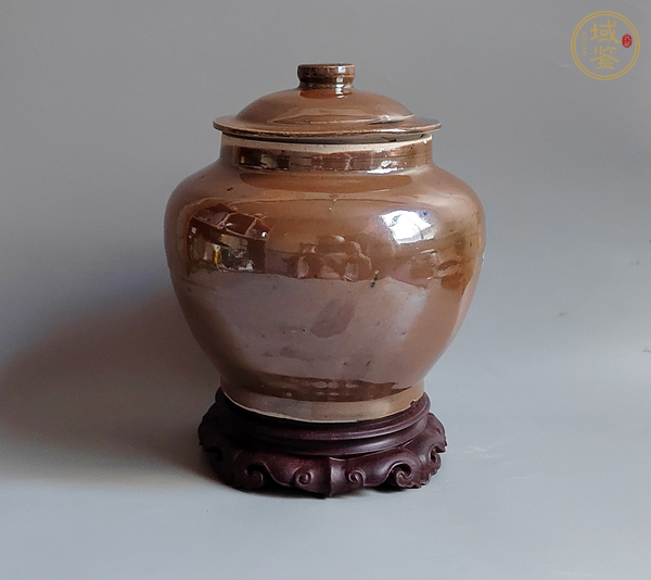 古玩陶瓷紫金釉蓋罐真品鑒賞圖