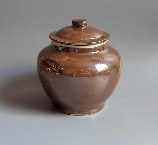 古玩轉(zhuǎn)賣明代紫金釉茶葉罐拍賣，當前價格1280元