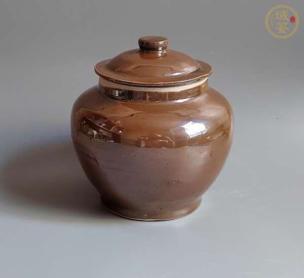古玩陶瓷紫金釉蓋罐真品鑒賞圖