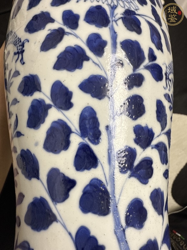 古玩陶瓷清光緒青花穿花龍紋瓶真品鑒賞圖