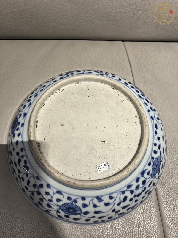 古玩陶瓷一束蓮青花盤(pán)真品鑒賞圖