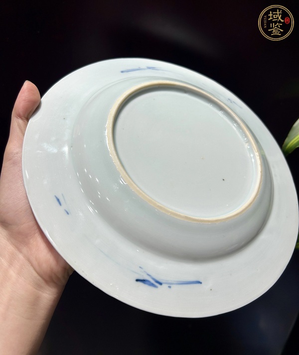 古玩陶瓷青花雙清圖盤真品鑒賞圖
