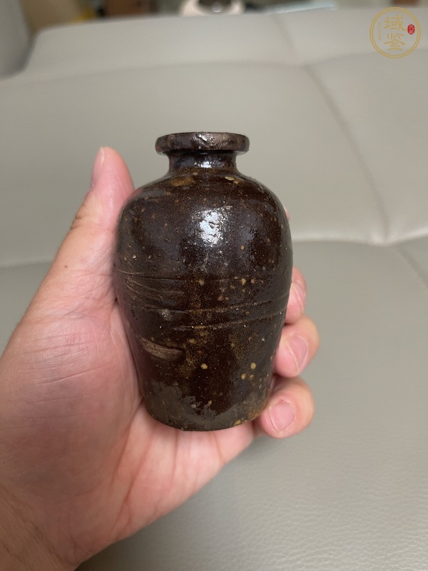 古玩陶瓷醬黑釉小梅瓶真品鑒賞圖