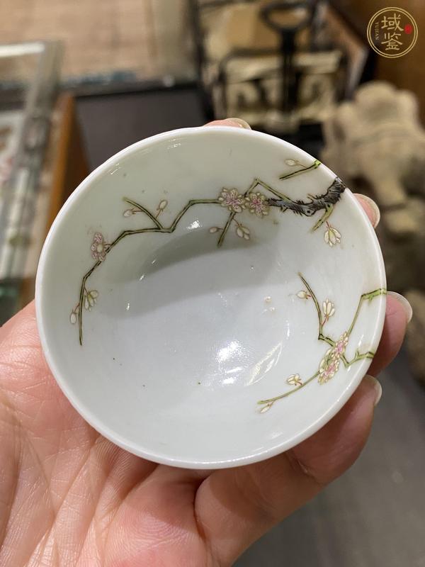 古玩陶瓷梅紋粉彩杯真品鑒賞圖