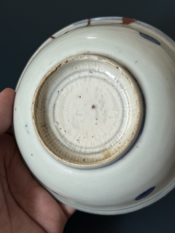 古玩陶瓷明·天啟輪羅傘蓋暗八仙青花碗（洗子）拍賣，當前價格799元
