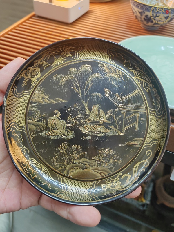 古玩雜項描金漆盤真品鑒賞圖