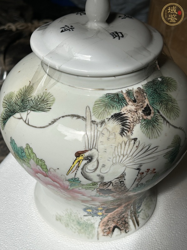 古玩陶瓷松鶴紋將軍罐真品鑒賞圖
