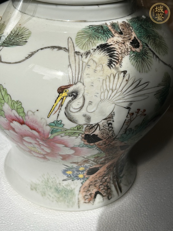 古玩陶瓷松鶴紋將軍罐真品鑒賞圖