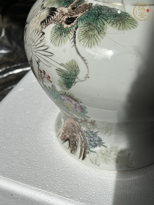 古玩陶瓷松鶴紋將軍罐真品鑒賞圖