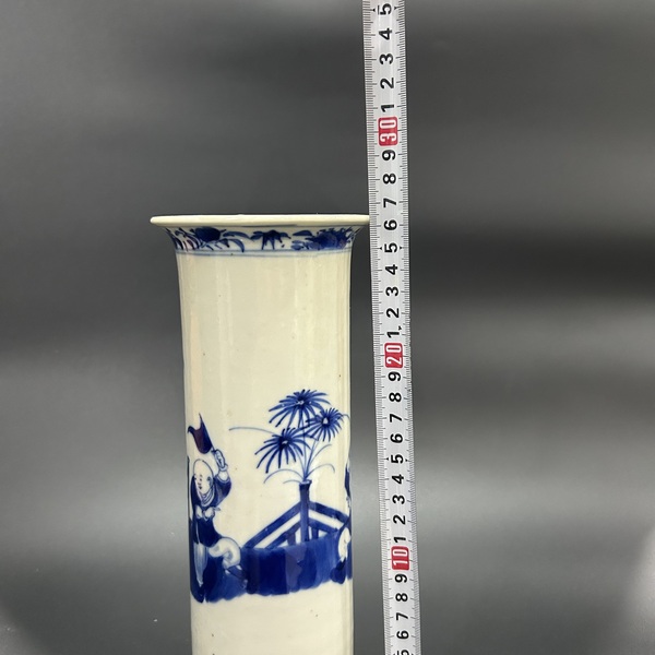 古玩陶瓷清光緒青花仕女人物箭筒拍賣，當(dāng)前價(jià)格3600元