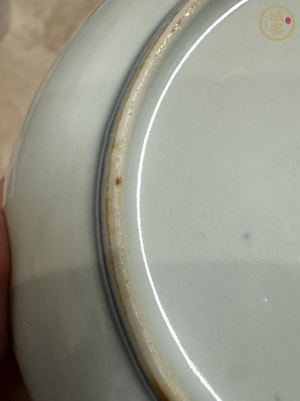 古玩陶瓷清光緒青花纏枝花卉紋盤真品鑒賞圖