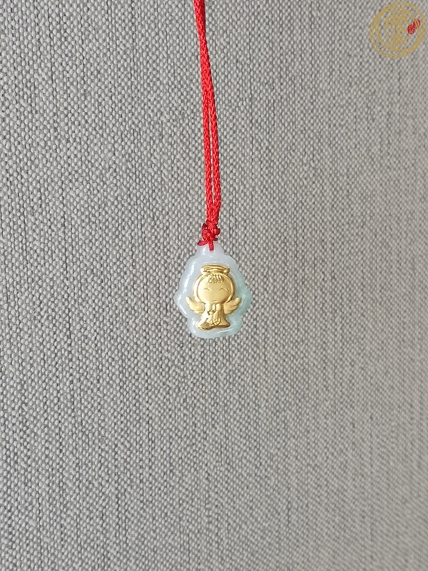古玩玉器天然翡翠鑲嵌件真品鑒賞圖