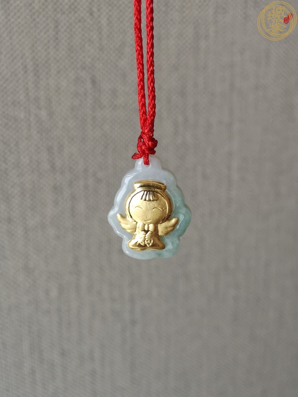 古玩玉器天然翡翠鑲嵌件真品鑒賞圖