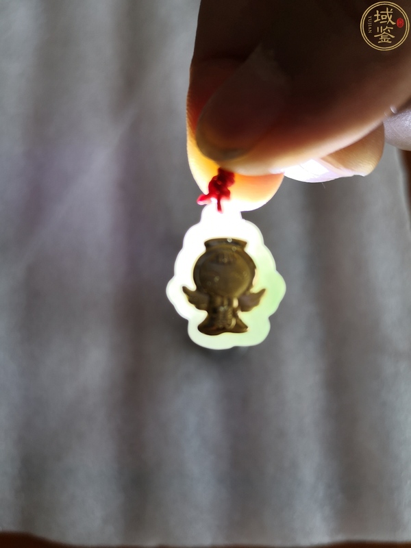 古玩玉器天然翡翠帶綠鑲嵌金福娃掛件拍賣,當前價格298元