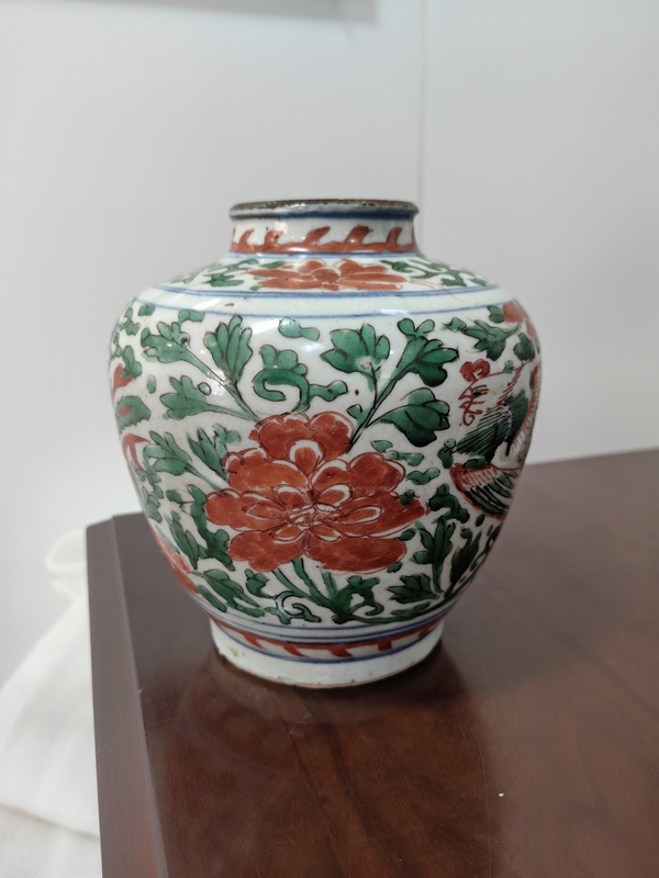 古玩陶瓷五彩鳳穿牡丹紋罐拍賣，當前價格8000元