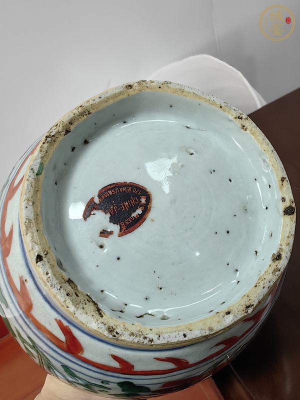 古玩陶瓷五彩鳳穿牡丹紋罐真品鑒賞圖