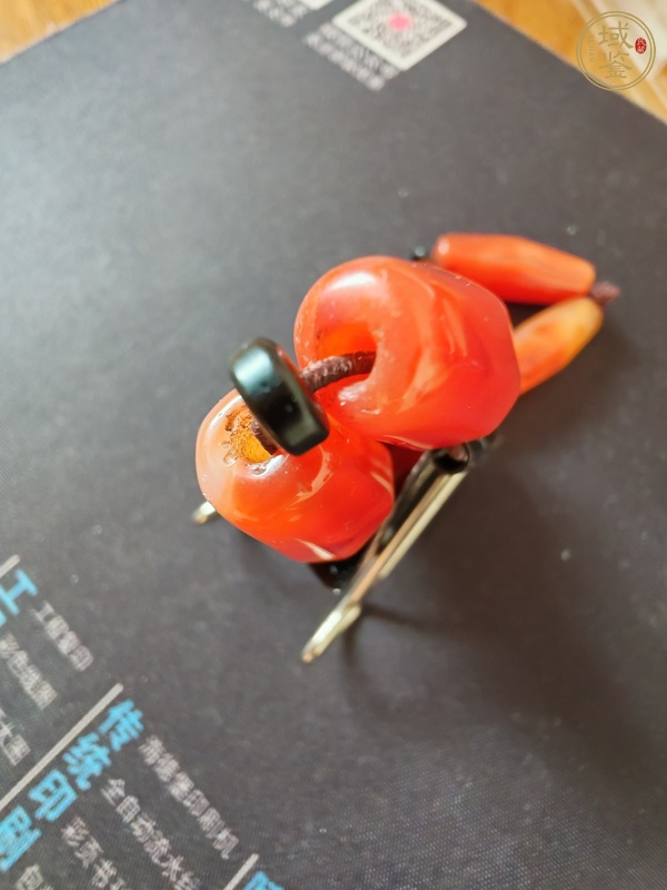 古玩玉器天然紅瑪瑙珠串真品鑒賞圖