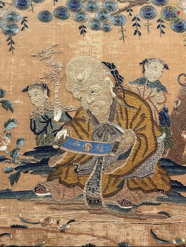古玩雜項蘇繡福祿壽真品鑒賞圖