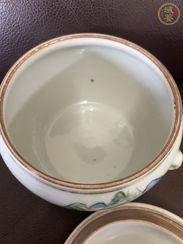 古玩陶瓷淺絳彩蓋缸真品鑒賞圖