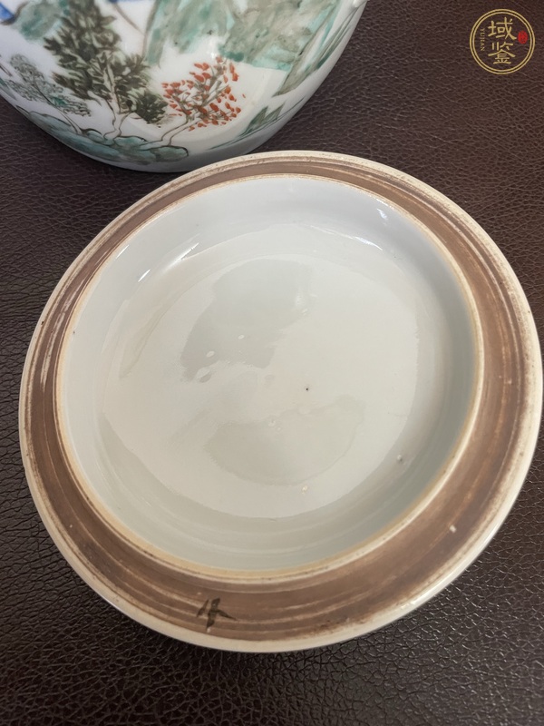 古玩陶瓷淺絳彩蓋缸真品鑒賞圖
