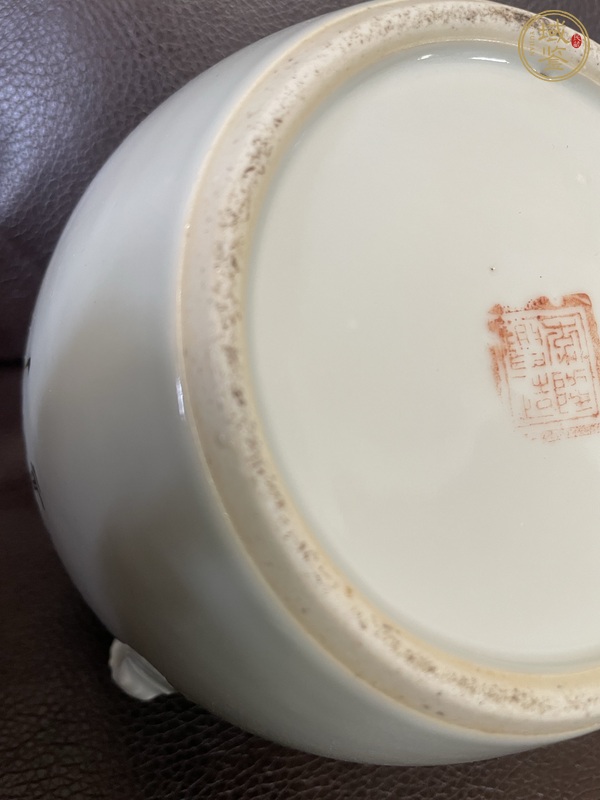 古玩陶瓷淺絳彩蓋缸真品鑒賞圖
