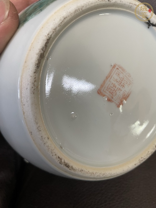 古玩陶瓷淺絳彩蓋缸真品鑒賞圖