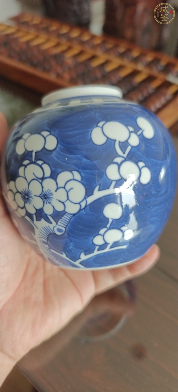 古玩陶瓷青花冰梅罐真品鑒賞圖