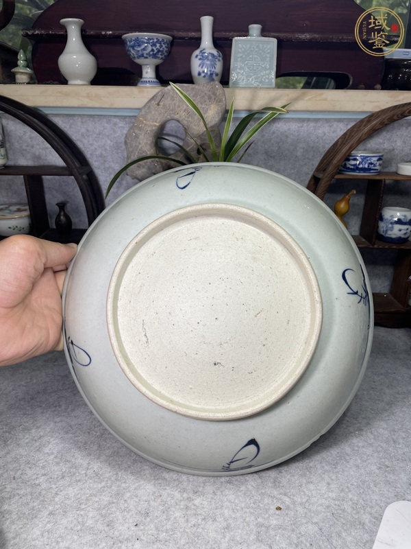 古玩陶瓷青花山水人物盤真品鑒賞圖