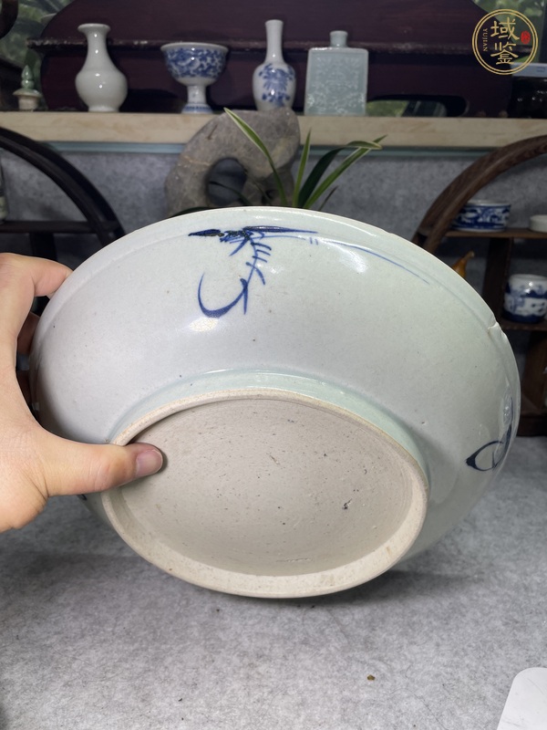 古玩陶瓷青花山水人物盤真品鑒賞圖