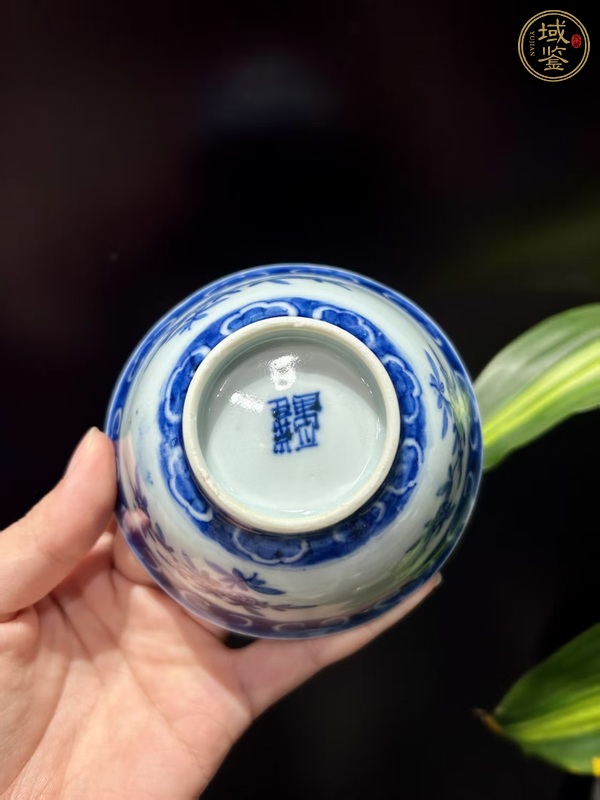 古玩陶瓷青花三多紋茶碗真品鑒賞圖