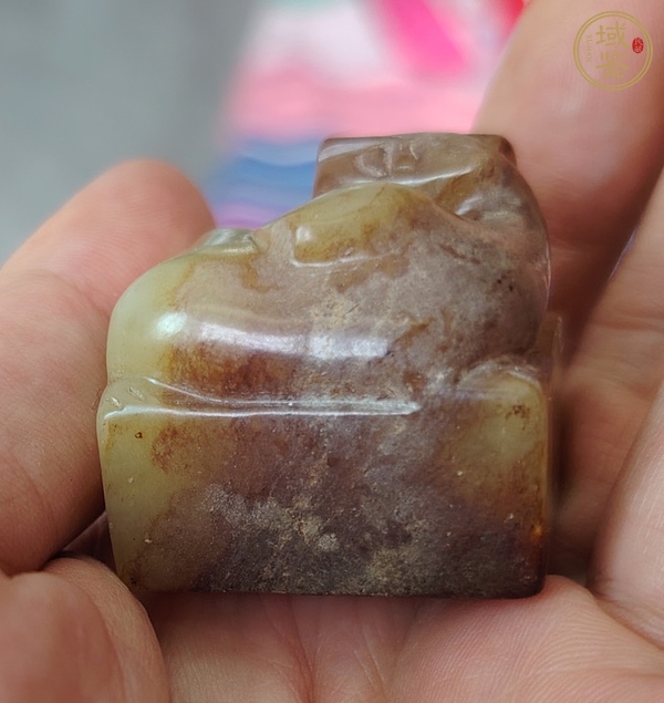 古玩玉器仿古玉雕獸扭印真品鑒賞圖