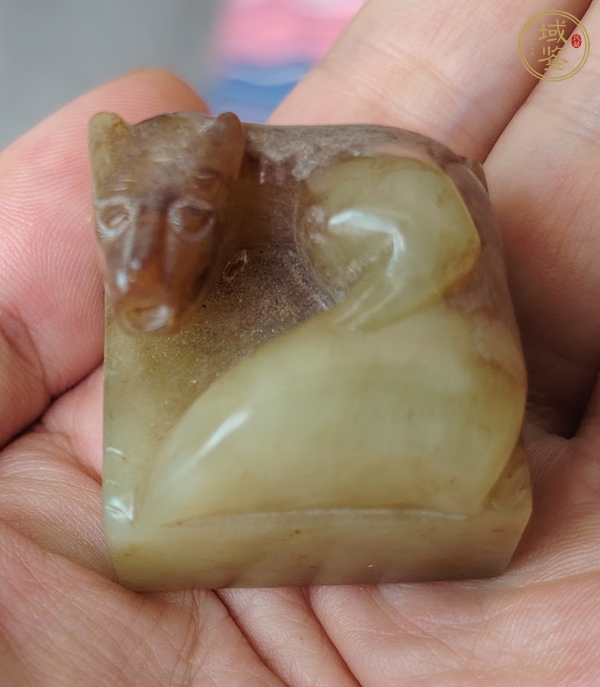 古玩玉器仿古玉雕獸扭印真品鑒賞圖