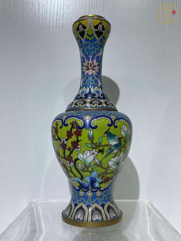 古玩景泰藍(lán)蒜頭瓶真品鑒賞圖