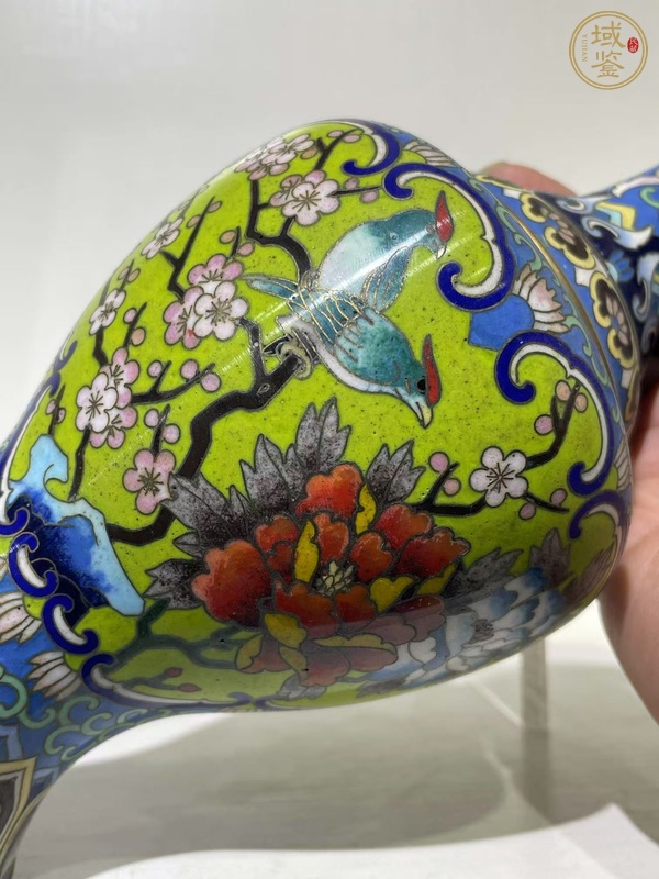 古玩雜項景泰藍蒜頭瓶真品鑒賞圖