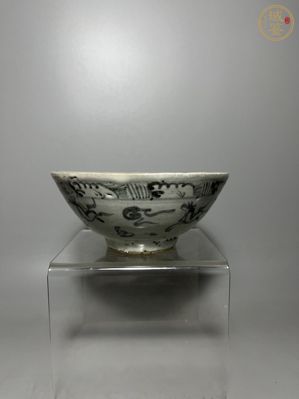 古玩陶瓷青花海馬圖碗真品鑒賞圖