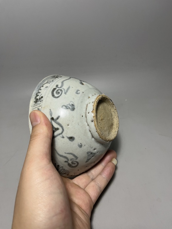 古玩陶瓷明代青花海馬圖碗拍賣,當前價格600元