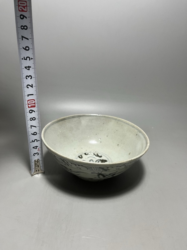 古玩陶瓷明代青花海馬圖碗拍賣,當前價格600元