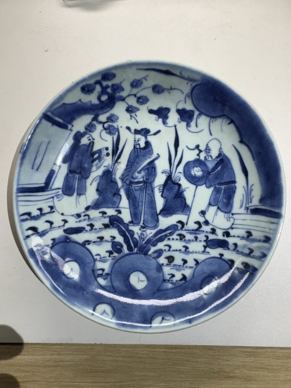 古玩轉(zhuǎn)賣青花三星高照?qǐng)D盤拍賣,當(dāng)前價(jià)格89元